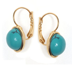 Classic Golden Turquoise Earrings - SEA Smadar Eliasaf