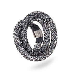 Crystal Silver Spark Ring - 3 windings - SEA Smadar Eliasaf