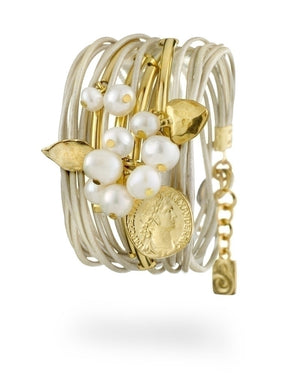bracelet in light-pearl skin shade combining pearls - SEA Smadar Eliasaf