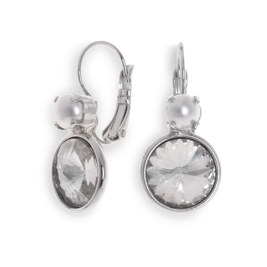 Classic Clear Earrings with Pearls - SEA Smadar Eliasaf