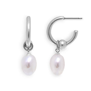 Hook Earrings with Pearls - Silver - SEA Smadar Eliasaf