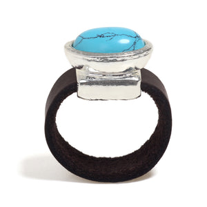 Eye Catching oval Turquoise ring - SEA Smadar Eliasaf
