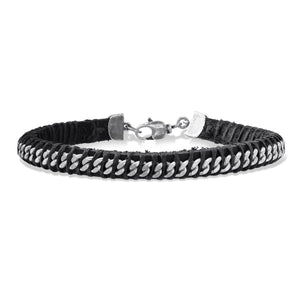 Leather and Chain Bracelet for Men - SEA Smadar Eliasaf