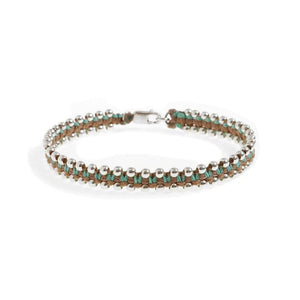 Silver Balls Bracelet - Turquoise/Brown - SEA Smadar Eliasaf
