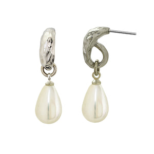 Pearl Drop Earrings Silver Plated - SEA Smadar Eliasaf