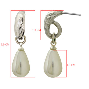 Pearl Drop Earrings Silver Plated - SEA Smadar Eliasaf