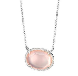 Silver Necklace with a Pink Pendant - SEA Smadar Eliasaf
