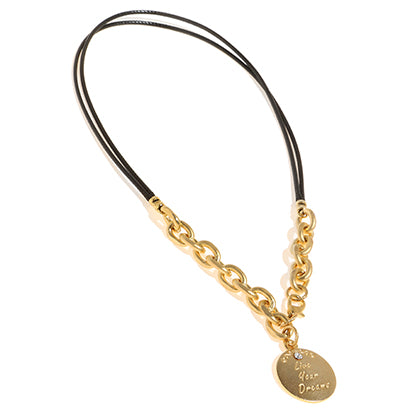 "Live your Dream" Gold coin pendant Necklace - SEA Smadar Eliasaf